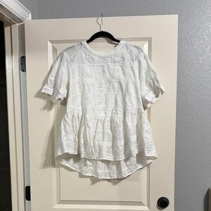 Orange Creek White Textured Blouse